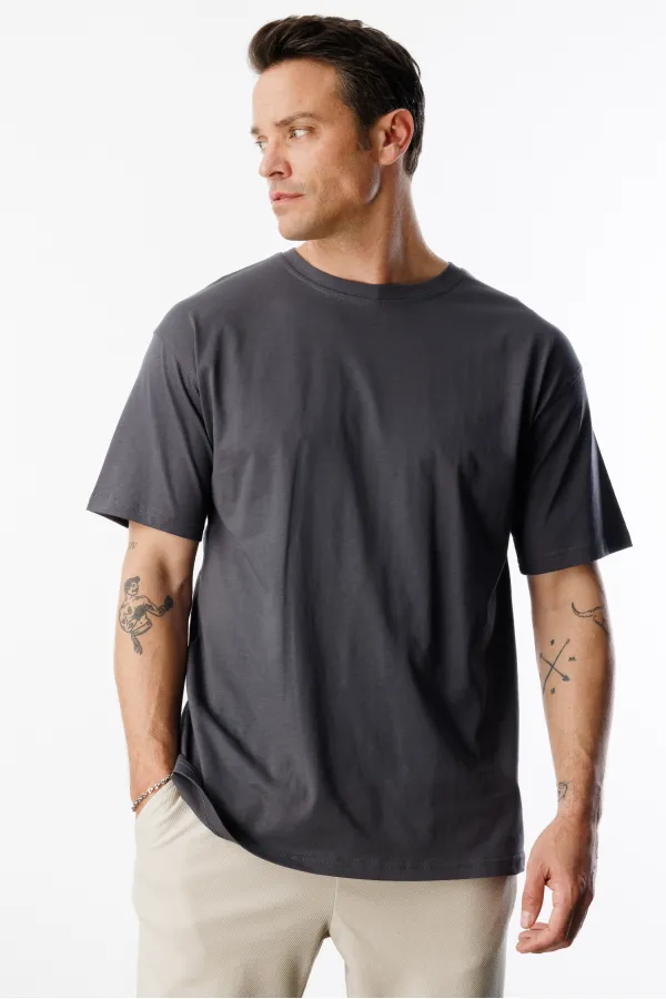 Erkek Oversize Fit %100 Organik Pamuk Bisiklet Yaka Tişört OVERSIZE-ERKEK-T-SHIRT