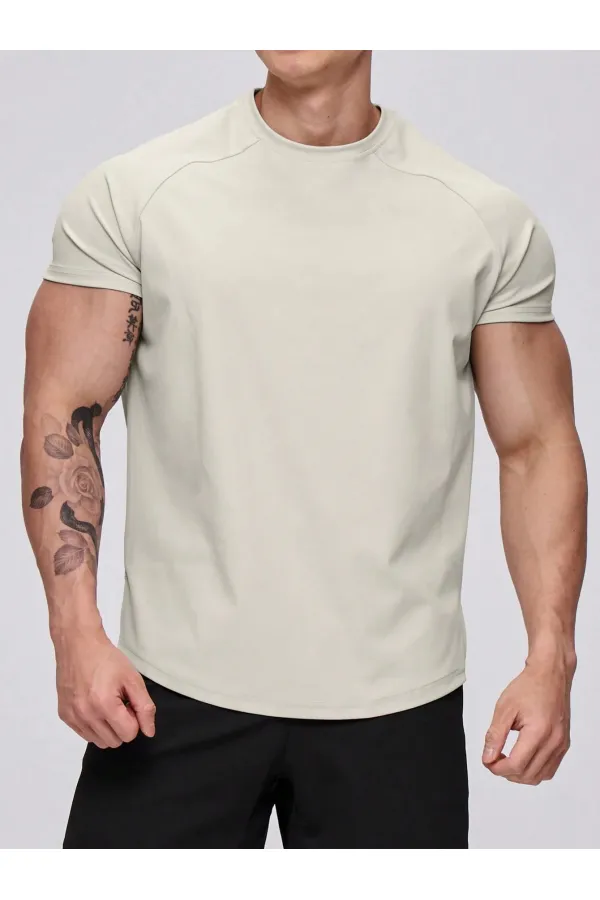 Erkek Spor Tişört Running Sports Gym Reglan Oval Kesim Penye T-shirt OVALT-SHİRT