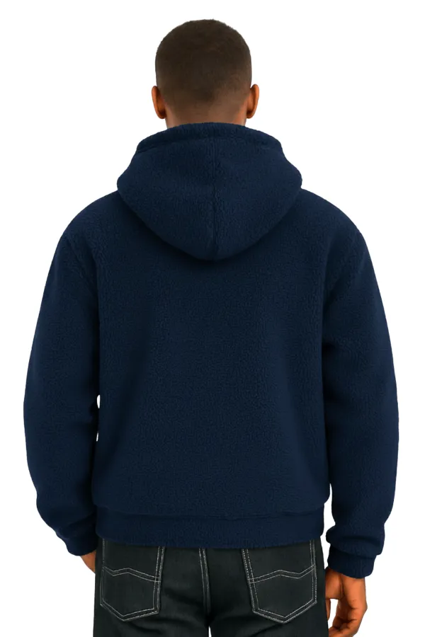 Sweat à capuche en polaire sherpa doublé en peau d'agneau pour homme Genius Store SHERPA-KAP