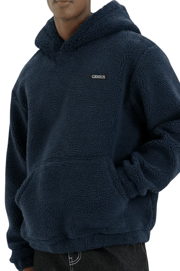 Sweat à capuche en polaire sherpa doublé en peau d'agneau pour homme Genius Store SHERPA-KAP