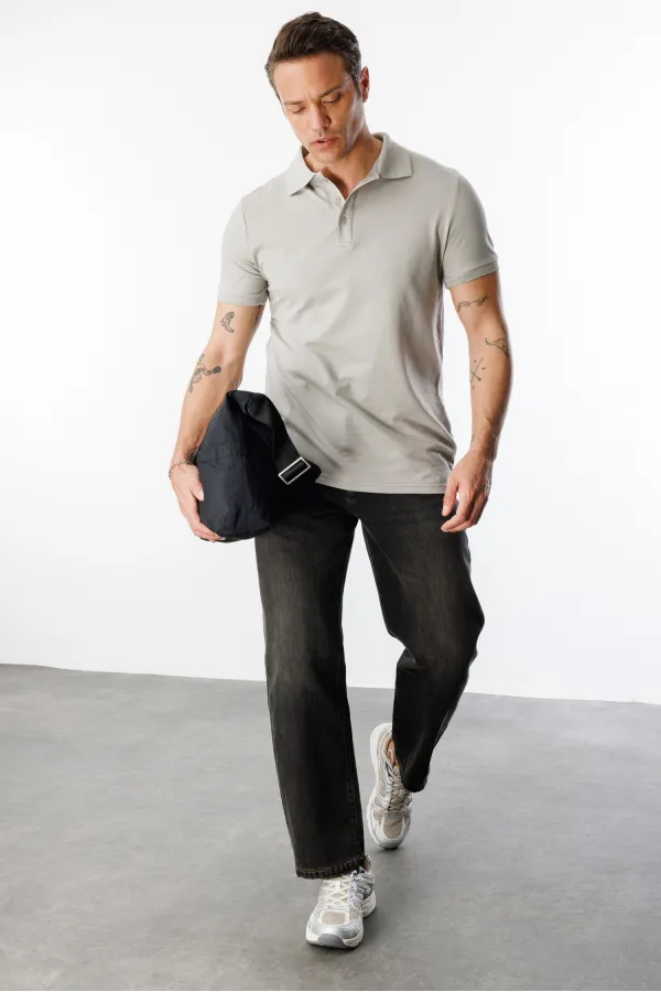  Erkek Çekmeyen Pamuklu Kumaş Regular Fit Standart Kesim Polo Yaka Tişört POLOYAKA-T-SHIRT1
