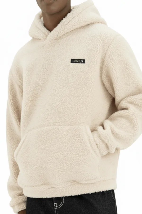 Sweat à capuche en polaire sherpa doublé en peau d'agneau pour homme Genius Store SHERPA-KAP
