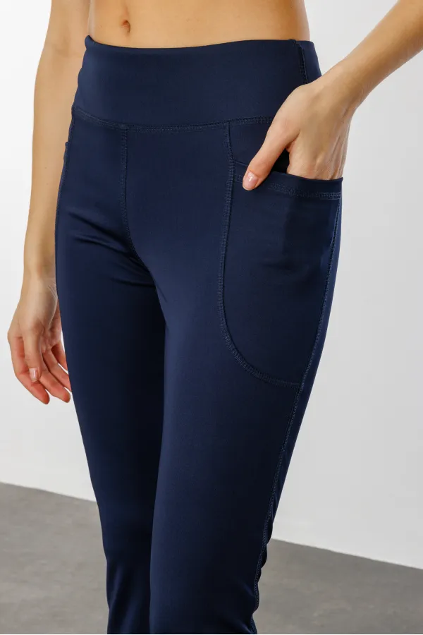 Kadın Yüksek Bel Toparlayıcı Çift Cepli Ispanyol Paça Tayt İSPANYOLPAÇA-TAYT