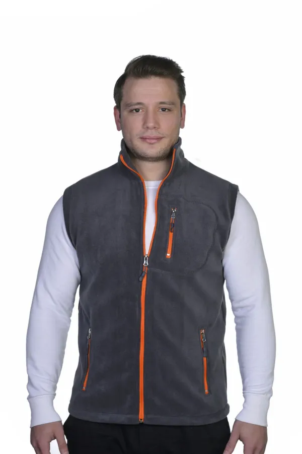 Gilet polaire homme, fermeture éclair intégrale, idéal pour les sports de plein air, 3 poches, 8 couleurs
