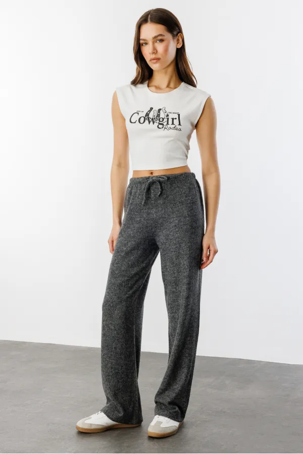 Soft Loose Knit Women's Trousers KNITTED-TROUSERS