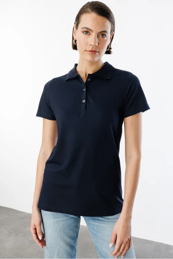 Women's Basic Polo Shirt WOMEN'S-POLO COLLAR