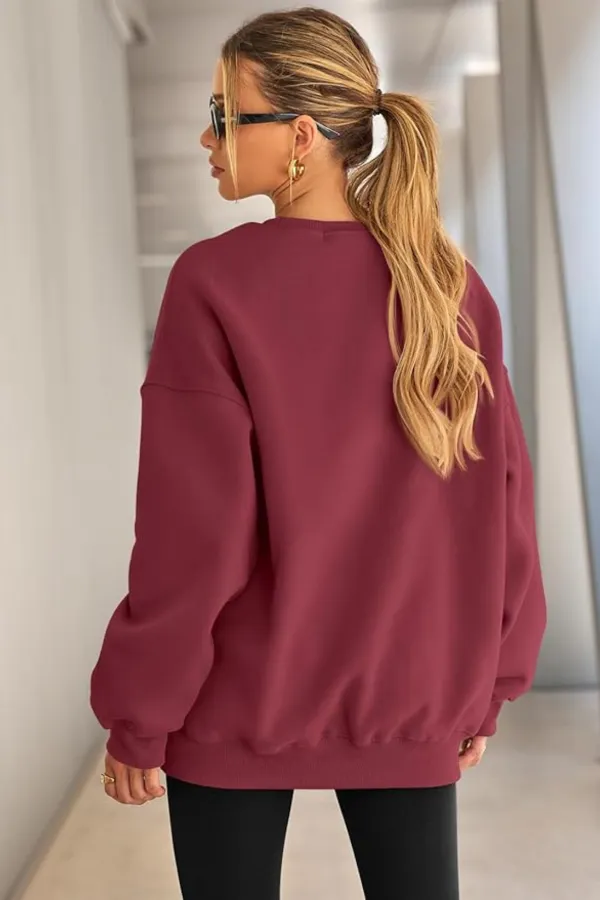 Sweat-shirt oversize pour femme Genius Store, coupe ample, doublure brossée, col rond.
