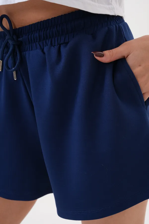 Kadın Modal Şort Beli Lastikli Cepli Şort MODAL-ŞORT