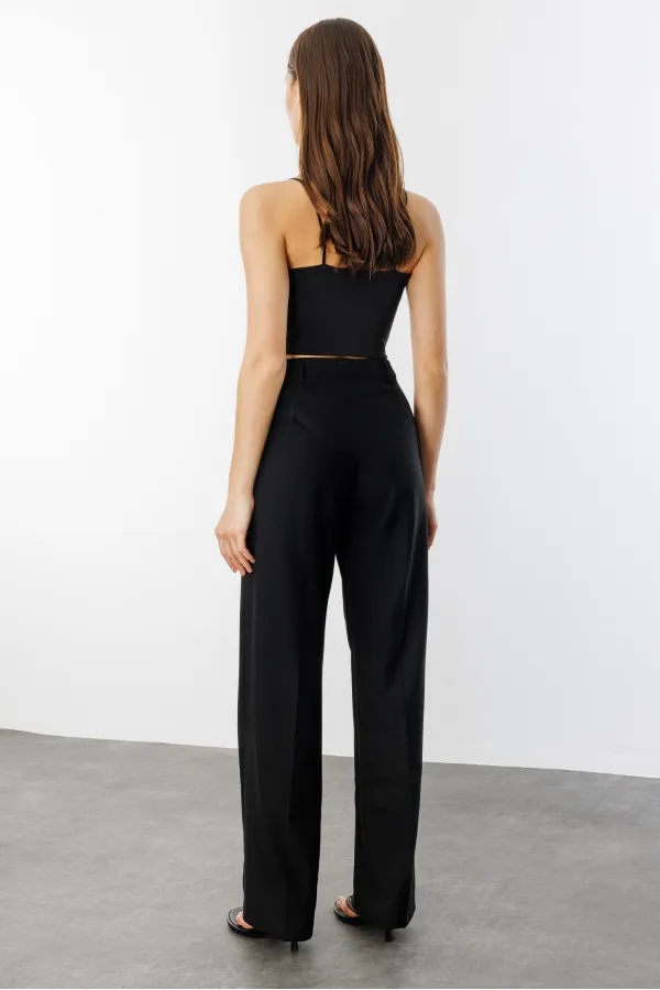 Kadın Yüksek Bel Wide Leg Kumaş Pantolon PANTOLON-004