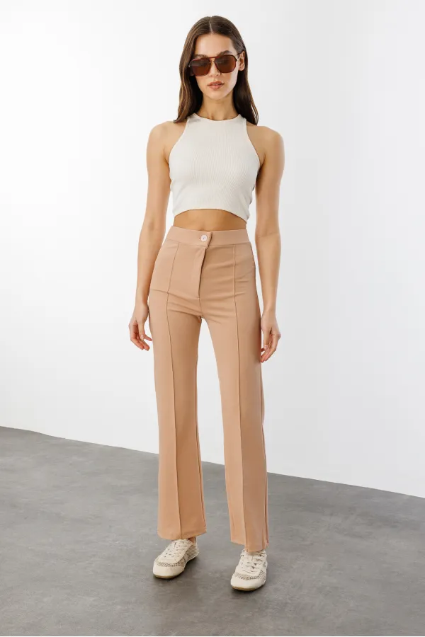 Kadın Yüksek Bel Toparlayıcı Ispanyol Paça Palazzo Pantolon PANTOLON-003