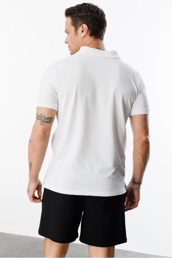 Erkek Çekmeyen Pamuklu Kumaş Regular Fit Standart Kesim Polo Yaka Tişört POLOYAKA-T-SHIRT1