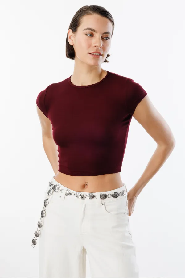 Women's Short-Sleeved Crop T-shirt CROP-T-SHIRT