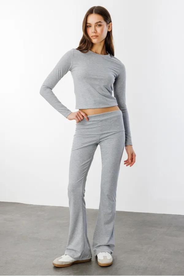 Kadın İspanyol Paça Jarse Pantolon Flared İSPANYOLPAÇA-PANTOLON