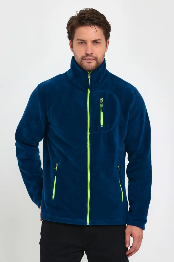 Veste polaire tactique d'extérieur pour homme, fermeture éclair intégrale et 3 poches, POLAR-GNS