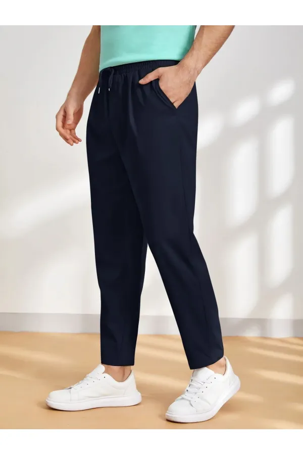 Men's Jogger Pants with Elastic Waistband and Pockets - Men's Jogger Pants