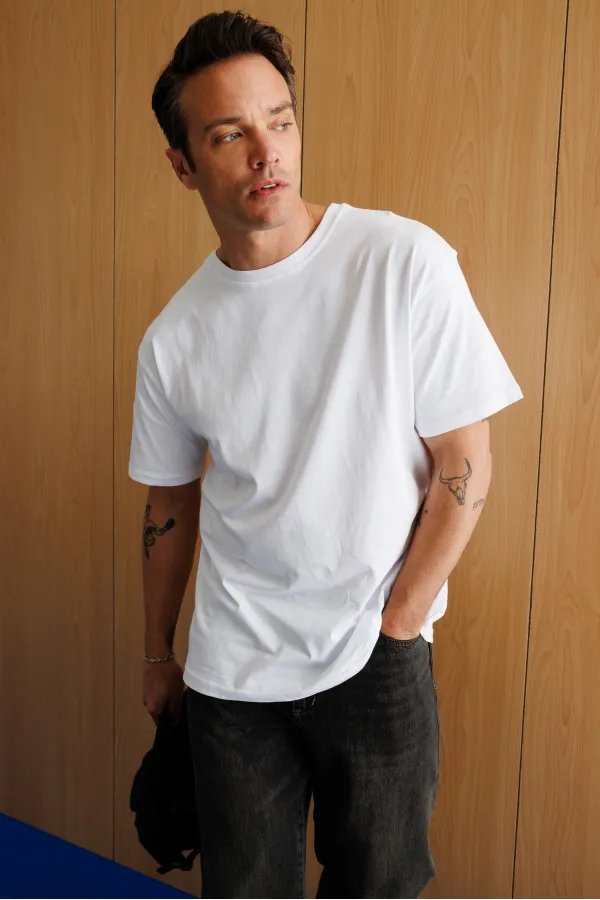 Erkek Oversize Fit %100 Organik Pamuk Bisiklet Yaka Tişört OVERSIZE-ERKEK-T-SHIRT