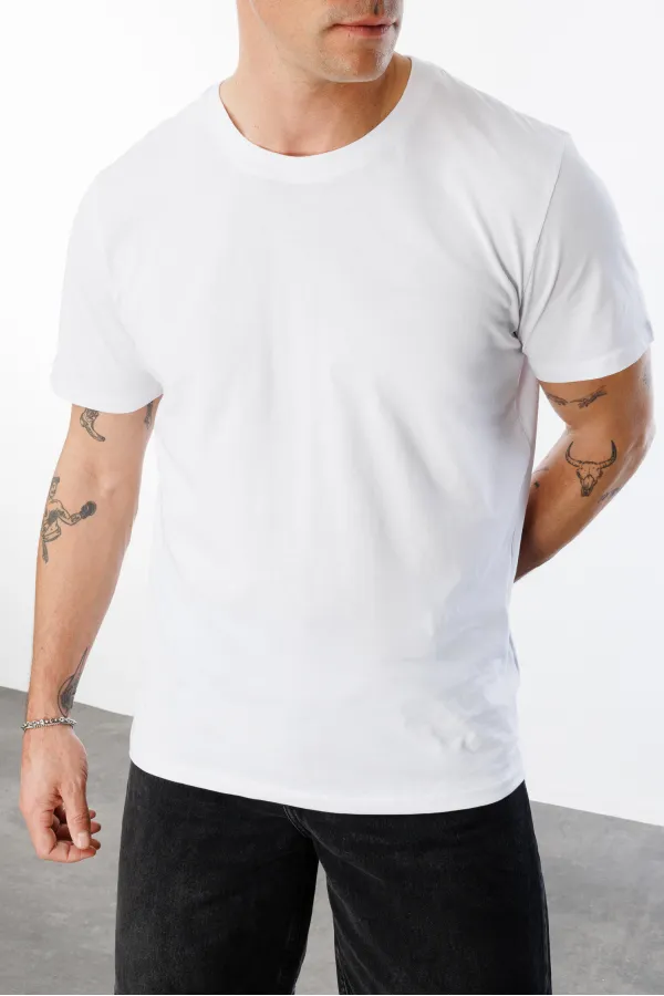 Men's T-shirt 100% Cotton Regular Fit Standard Cut Crew Neck Basic T-shirt BASIC-T-SHIRT1