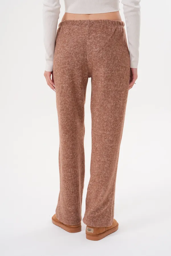 Women's Soft Knitted Trousers with Elastic Waist and Pockets