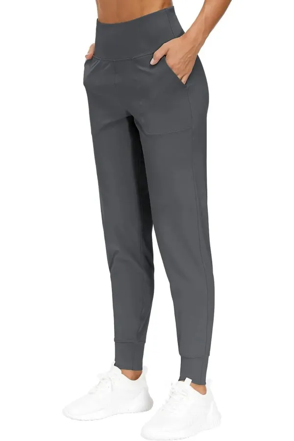 Pantalon de jogging léger à taille haute pour femme, idéal pour le yoga, la course et le sport.