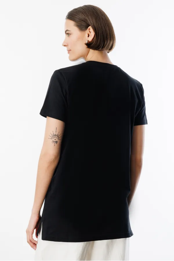 Regular Fit Crew Neck Basic Plain Short Sleeve 100% Cotton Tunic OVERSIZE-TUNIC