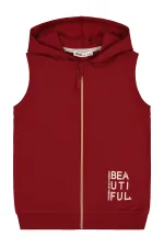 Kız Çocuk Yelek 6-9 Yaş Koyu Bordo - Paket