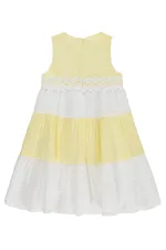 Combinaison et robe pour filles, 6-9 ans, jaune et blanc - Emballage