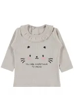 Bebek Sweatshirt 0-24 Ay Taş Rengi - Paket