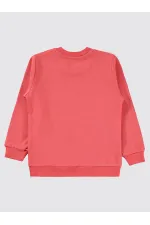 Kız Çocuk Sweatshirt 2-5 Yaş Günbatımı Mercanı - Paket