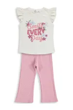Girls' Outfit Set 2-5 Years Old Off-White-Dark Pink - Package
