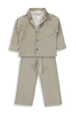 Erkek Çocuk Takım 2-5 Yaş Taş Rengi - Paket
