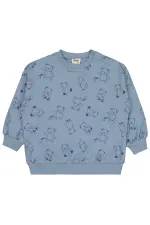 Bebek Sweatshirt 0-24 Ay Buz Mavi - Paket