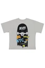 T-shirt garçon, 10-13 ans, couleur pierre foncée - Emballage