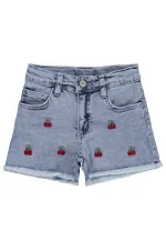 Kız Çocuk Şort 2-5 Yaş Mavi - Paket