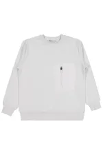 Erkek Çocuk Sweatshirt 6-9 Yaş Açık Gri - Paket