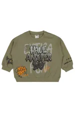 Bebek Sweatshirt 0-24 Ay Açık Asker Yeşili - Paket