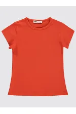 Kız Çocuk Tişört 2-5 Yaş Koyu Oranj - Paket