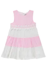 Kız Çocuk Jile ve Elbise 2-5 Yaş Pembe-Beyaz - Paket