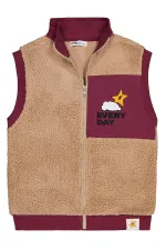 Erkek Çocuk Yelek 6-9 Yaş Bordo - Paket