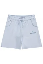 Short pour fille, 10-13 ans, bleu clair - Lot