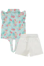 Kız Çocuk Takım 2-5 Yaş Mint-Kırık Beyaz - Paket