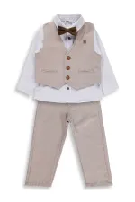 Erkek Çocuk Takım 2-5 Yaş Bej - Paket