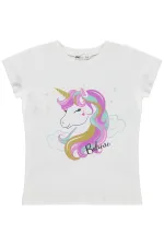 Kız Çocuk Tişört Km 6-9 Yaş Kırık Beyaz - Paket