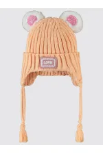 Kız Çocuk Atkı Bere Eldiven Setleri 2-5 Yaş Şeftali - Paket