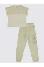 Kız Çocuk Takım 6-9 Yaş Bej - Paket