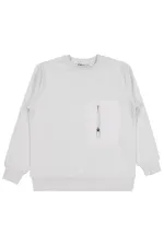 Erkek Çocuk Sweatshirt 6-9 Yaş Açık Gri - Paket