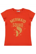 Girls' T-Shirt, Ages 6-9, Dark Orange - Pack