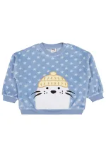 Sweat-shirt bébé 0-24 mois bleu glacier - Lot