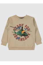 Erkek Çocuk Sweatshirt 2-5 Yaş Taş Rengi - Paket