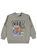 Erkek Çocuk Sweatshirt Km 2-5 Yaş Açık Gri - Paket