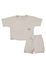 Bebek Takım 0-24 Ay Taş Rengi - Paket